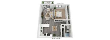 Mandalane 1C - 1 bed 1 bath - floor plan