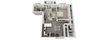 Mandalane 1D - 1 bed 1 bath - floor plan