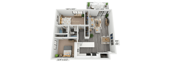 Mandalane 2C - 2 bed 2 bath - floor plan