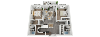 Mandalane 2D - 2 bed 2 bath - floor plan