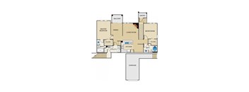 A floor plan of a house with a garage.