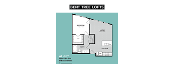 A floor plan for Bent Tree Lofts showing a single bedroom apartment.