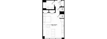 0A-1 Floor Plan at The Oxford Apartments, Oxon Hill, MD