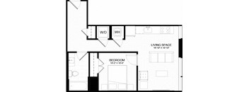 1A-1 Floor Plan at The Oxford Apartments, Maryland, 20745