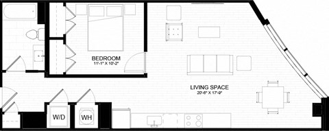 1A-2 Floor Plan at The Oxford Apartments, Oxon Hill, MD 20745