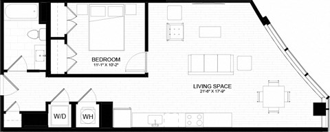 1A-3 Floor Plan at The Oxford Apartments, Oxon Hill, MD