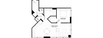1B Floor Plan at The Oxford Apartments, Oxon Hill, 20745