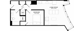 1E-1 Floor Plan at The Oxford Apartments, Maryland, 20745