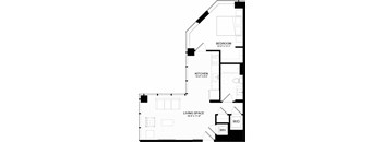 1F-1 Floor Plan at The Oxford Apartments, Oxon Hill, MD