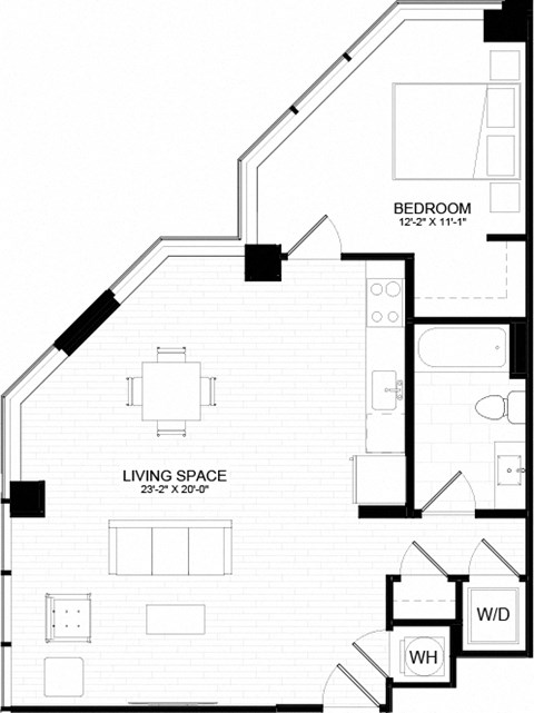 1F Floor Plan  at The Oxford Apartments, Oxon Hill, MD 20745