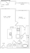 2-A4 1 Bed 1 Bath Floor Plan 2-A4 1 Bed 1 Bath Floor Plan at Mira Upper Rock, Rockville, 20850
