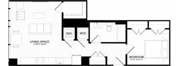 1G-1 Floor Plan at The Oxford Apartments, Oxon Hill Maryland
