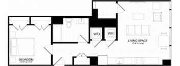 1G Floor Plan at The Oxford Apartments, Oxon Hill, 20745