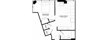 1K Floor Plan at The Oxford Apartments, Maryland, 20745