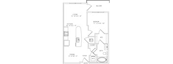 2-A6 1 Bedroom 1 Bathroom Floor Plan at Mira Upper Rock, Rockville