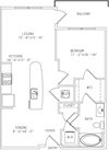 2-A6 1 Bedroom 1 Bathroom Floor Plan 2-A6 1 Bedroom 1 Bathroom Floor Plan at Mira Upper Rock, Rockville