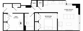 1Q Floor Plan at The Oxford Apartments, Oxon Hill, MD