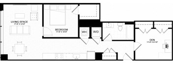 1R-1 Floor Plan at The Oxford Apartments, Oxon Hill Maryland