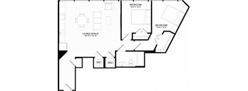 2A Floor Plan at The Oxford Apartments, Oxon Hill
