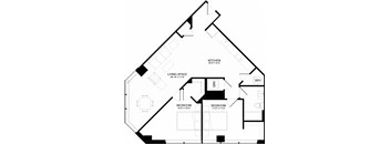 2C Floor Plan at The Oxford Apartments, Oxon Hill, MD 20745