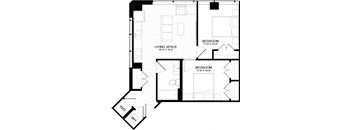 2D Floor Plan at The Oxford Apartments, Oxon Hill, 20745