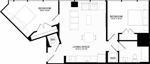 2H Floor Plan at The Oxford Apartments, Maryland, 20745