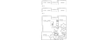 2-B8 2 Bedroom 2 Bathroom Floor Plan at Mira Upper Rock, Rockville, 20850