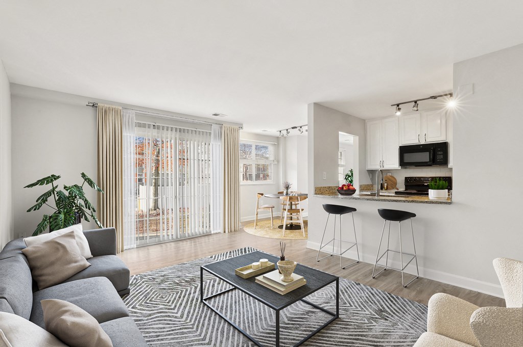 a living room with a couch and a coffee table at Ellicott Grove, Ellicott City, 21043