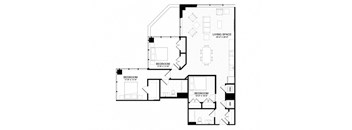 3 Bed 2 Bath Floor Plan at The Oxford Apartments, Maryland, 20745