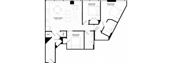 3C Floor Plan at The Oxford Apartments, Oxon Hill, 20745