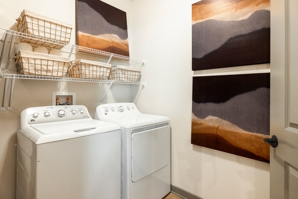 a washer and dryer in the laundry room