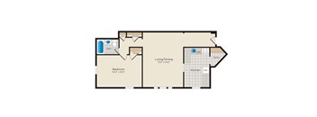 One Bedroom 1 Bathroom Floorplan at Falkland Chase, Silver Spring, 20910