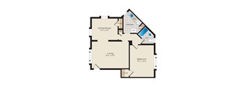 A10 1 Bedroom Floorplan at Falkland Chase, Maryland, 20910