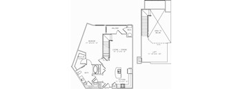 1-A6L 1 Bedroom 1 Bath Floor Plan at Mira Upper Rock, Rockville, 20850