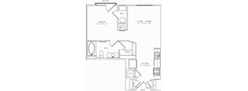 2-S2 Studio Floor Plan at Mira Upper Rock, Maryland