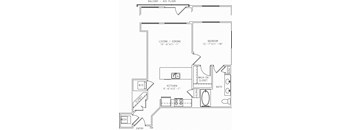 1-A18 1 Bed 1 Bath Floor Plan at Mira Upper Rock, Rockville