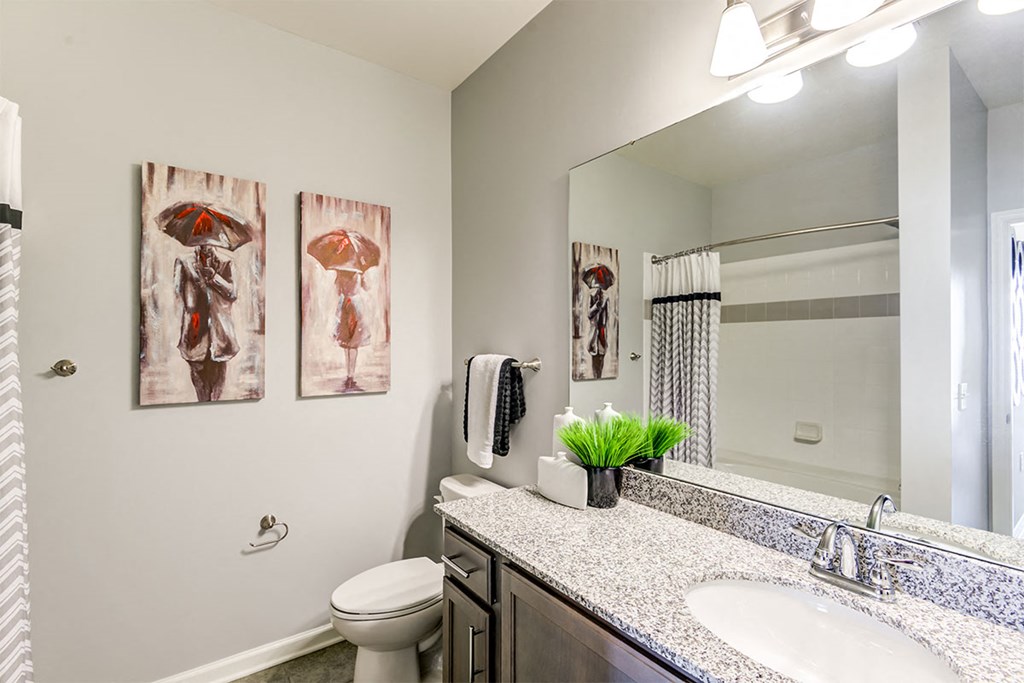 Bathroom With Vanity Lights at Ascend Apollo Apartments, Largo, Maryland