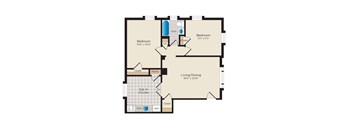 Two Bed Floorplan at Falkland Chase, Silver Spring, Maryland