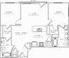 1-B4 2 Bed 2 Bath Floor Plan 1-B4 2 Bed 2 Bath Floor Plan at Mira Upper Rock, Rockville, MD, 20850