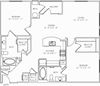1-B2 2 Bedroom 2 Bathroom Floor Plan 1-B2 2 Bedroom 2 Bathroom Floor Plan at Mira Upper Rock, Rockville, Maryland