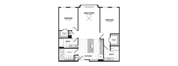 a floor plan of a bedroom apartment