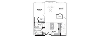 a floor plan of a bedroom apartment