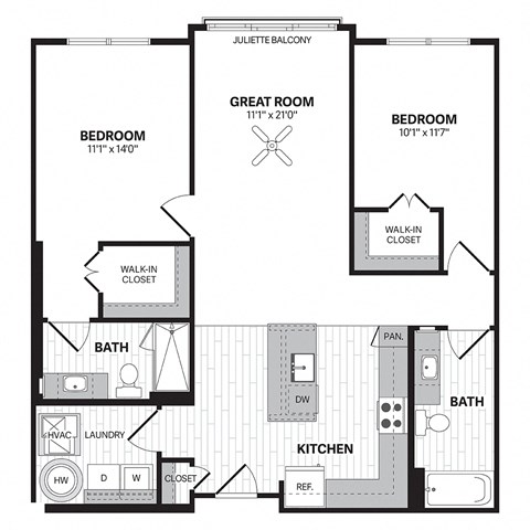 a floor plan of a bedroom apartment
