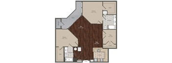 Floorplan C3_DE Magnolia at Prairie Crossing, Farmers Branch, TX 75244