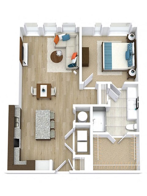 1 bed 1 bath Cromwell Floor Plan at Ascend Apollo Apartments, Largo, MD, 20774