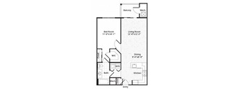 A1 Floor Plan at MetroPlace at Town Center, Camp Springs