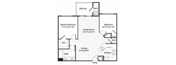 B1 Floor Plan at MetroPlace at Town Center, Camp Springs, 20746