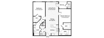 C1 Floor Plan at MetroPlace at Town Center, Maryland