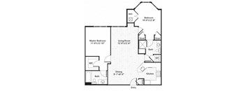 C3 Floor Plan at MetroPlace at Town Center, Camp Springs