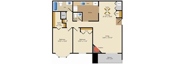 B1 Floor Plan at Poplar Glen Apartments, Maryland.